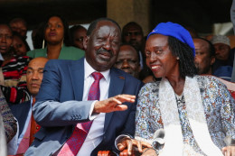 File image of Azimio leader Raila Odinga and Martha Karua.